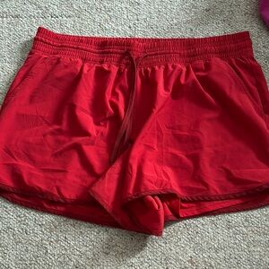 Vibrant Red Athletic Shorts